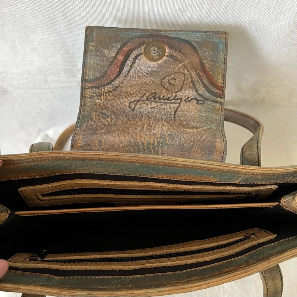 Jane Yoo Wearable Art Leather Shoulder Bag